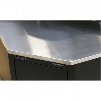 Sealey APMS19 Premier™ Stainless Steel Corner Worktop 930mm