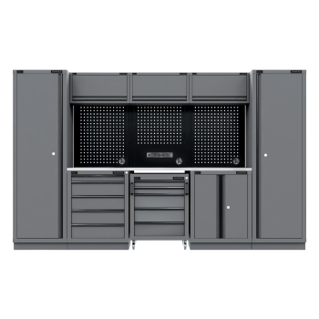 Sealey APMSBESTACK01SS Superline PRO® Black Edition Storage System with Stainless Worktop 3.24m