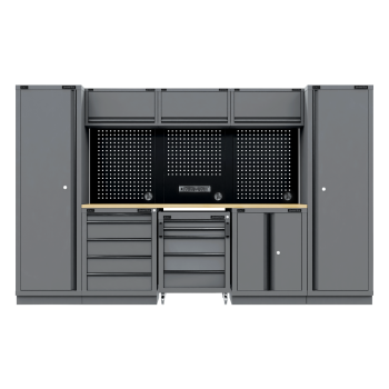 Sealey APMSBESTACK01W Superline PRO® Black Edition Storage System with Rubber Wood Worktop 3.24m