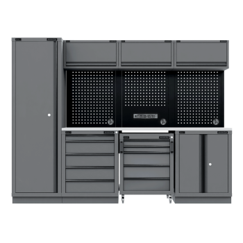 Sealey APMSBESTACK02SS Superline PRO® Black Edition Storage System with Stainless Worktop 2.64m