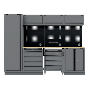 Sealey APMSBESTACK02W Superline PRO® Black Edition Storage System with Rubber Wood Worktop 2.64m
