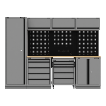 Sealey APMSBESTACK02W Superline PRO® Black Edition Storage System with Rubber Wood Worktop 2.64m