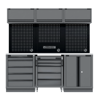 Sealey APMSBESTACK03SS Superline PRO® Black Edition Storage System with Stainless Worktop 2.04m