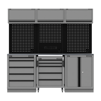 Sealey APMSBESTACK03SS Superline PRO® Black Edition Storage System with Stainless Worktop 2.04m