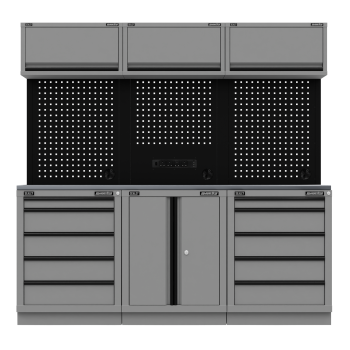 Sealey APMSBESTACK04SS Superline PRO® Black Edition Storage System with Stainless Worktop 2.04m