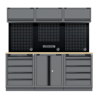 Sealey APMSBESTACK04W Superline PRO® Black Edition Storage System with Rubber Wood Worktop 2.04m