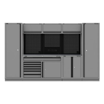 Sealey APMSBESTACK05SS Superline PRO® Black Edition Storage System with Stainless Steel Worktop 3.24m