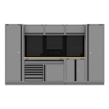Sealey APMSBESTACK05W Superline PRO® Black Edition Storage System with Rubber Wood Worktop 3.24m