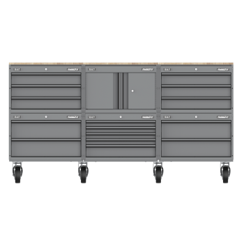 Sealey APMSCCOMBO4 Superline PRO® Storage System with Rubber Wood Worktop 2.03m