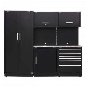 Sealey APMSCOMBO1SS Premier™ Storage System with Stainless Worktop 2.48m