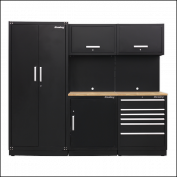 Sealey APMSCOMBO1W Premier™ Storage System with Hardwood Worktop 2.48m