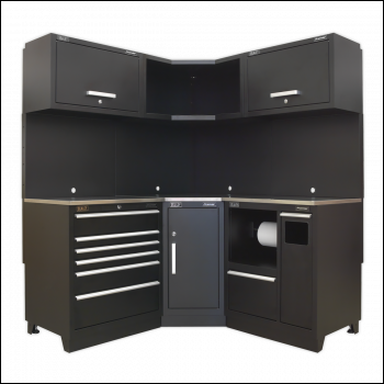 Sealey APMSCOMBO6SS Premier™ Corner Storage System with Stainless Worktop 1.71m