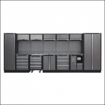 Sealey APMSSTACK01SS Superline PRO® Storage System with Stainless Worktop 4.92m