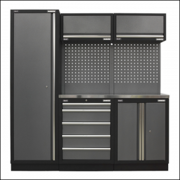 Sealey APMSSTACK02SS Superline PRO® Storage System with Stainless Worktop 1.96m