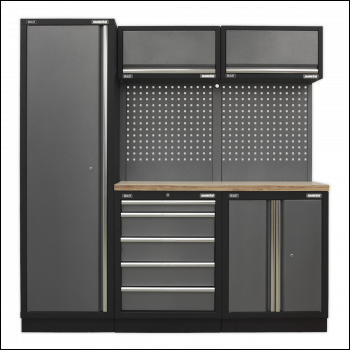Sealey APMSSTACK02W Superline PRO® Storage System with Wood Worktop 1.96m