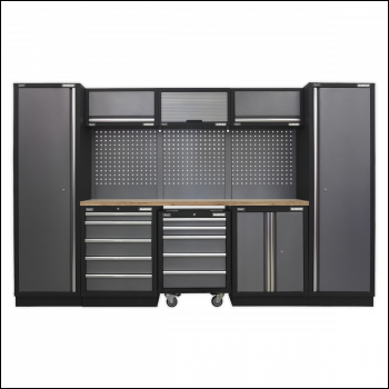 Sealey APMSSTACK03W Superline PRO® Storage System with Wood Worktop 3.24m