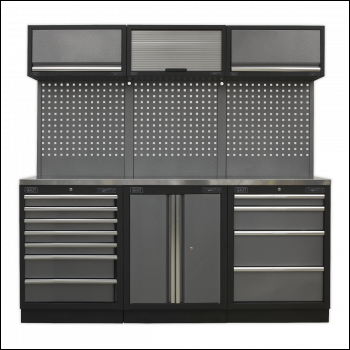 Sealey APMSSTACK07SS Superline PRO® Storage System with Stainless Worktop 2.04m