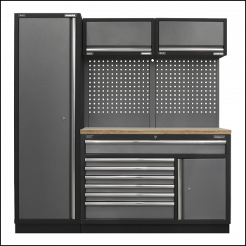 Sealey APMSSTACK09W Superline PRO® Storage System with Pressed Wood Worktop 1.96m