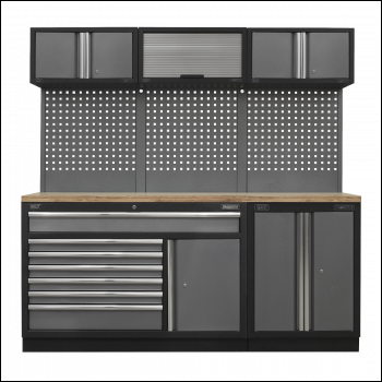 Sealey APMSSTACK11W Superline PRO® Storage System with Pressed Wood Worktop 2.04m