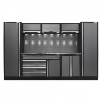 Sealey APMSSTACK13SS Superline PRO® Storage System with Stainless Steel Worktop 3.24m