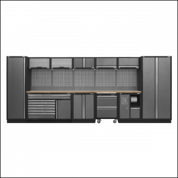 Sealey APMSSTACK15W Superline PRO® Storage System with Pressed Wood Worktop 4.92m