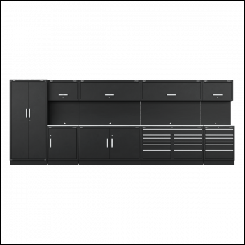 Sealey APMSSTEEL Premier™ Storage System with Stainless Worktop 5.58m