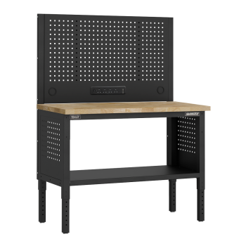 Sealey APMWB50COMBOW Superline PRO® Modular Workbench with Pegboard Back Panel Wooden Worktop 1265mm