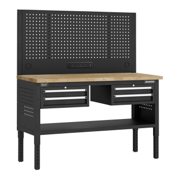 Sealey APMWB60COMBO3W Superline PRO® Modular Workbench with 4 Drawers Wooden Worktop 1525mm