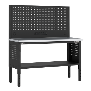 Sealey APMWB60COMBOSS Superline PRO® Modular Workbench with Pegboard Back Panel Stainless Steel Worktop 1525mm