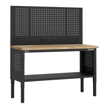 Sealey APMWB60COMBOW Superline PRO® Modular Workbench with Pegboard Back Panel Wooden Worktop 1525mm