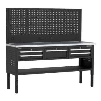 Sealey APMWB72COMBO3SS Superline PRO® Modular Workbench with 5 Drawers Stainless Steel Worktop 1830mm