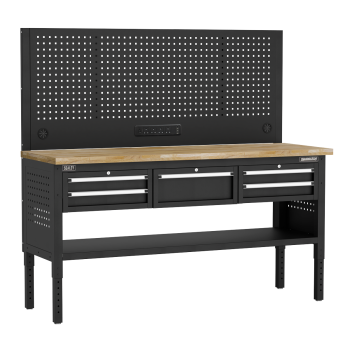 Sealey APMWB72COMBO3W Superline PRO® Modular Workbench with 5 Drawers Wooden Worktop 1830mm