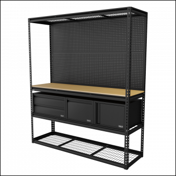 Sealey APMWBCOMBO1 Heavy-Duty Modular Workbench & Racking Kit with 3 Storage Units