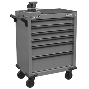 Sealey APMWS2COMBO Superline PRO® Rollcab 6 Drawer with SG Swivel Base 100mm Vice