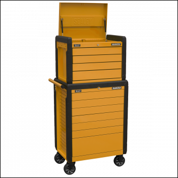 Sealey APPDSTACKO Superline PRO® Push-To-Open Topchest & Rollcab Combination 11 Drawer - Orange