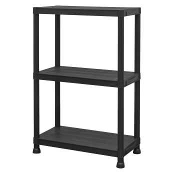 Sealey APPR3 Plastic Racking Unit with 3 Shelves 25kg Capacity Per Level