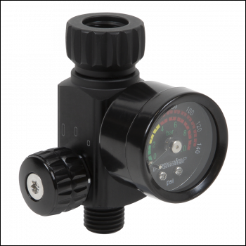 Sealey AR02 Premier On-Gun Air Pressure Regulator/Gauge with Glass Lens