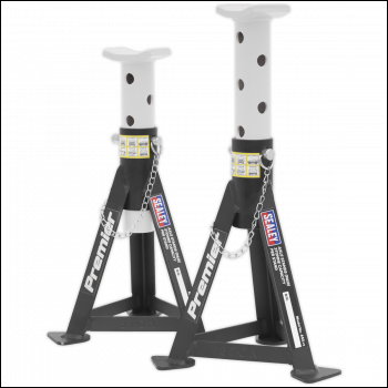 Sealey AS3 Premier Axle Stands (Pair) 3 Tonne Capacity per Stand - White