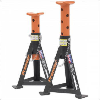 Sealey AS3O Premier Axle Stands (Pair) 3 Tonne Capacity per Stand - Orange