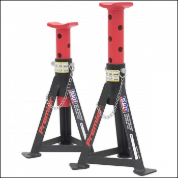 Sealey AS3R Premier Axle Stands (Pair) 3 Tonne Capacity per Stand - Red