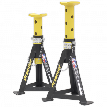 Sealey AS3Y Premier Axle Stands (Pair) 3 Tonne Capacity per Stand - Yellow