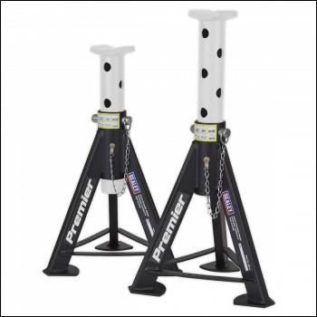 Sealey AS6 Premier Axle Stands (Pair) 6 Tonne Capacity per Stand - White