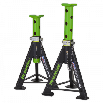 Sealey AS6G Premier Axle Stands (Pair) 6 Tonne Capacity per Stand - Green