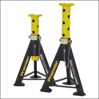 Sealey AS6Y Premier Axle Stands (Pair) 6 Tonne Capacity per Stand - Yellow