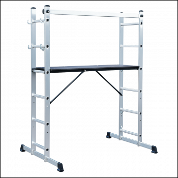 Sealey ASCL2 Scaffold Ladder 4-Way Aluminium - EN 131