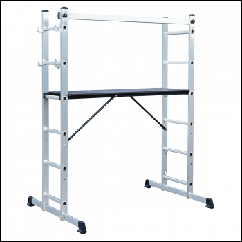 Sealey ASCL2 Aluminium Scaffold Ladder 4-Way EN 131