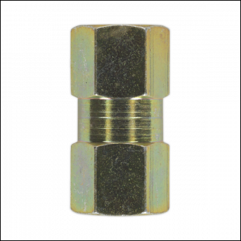 Sealey BC10100F Female to Female Brake Tube Connector M10 x 1mm - Pack of 10