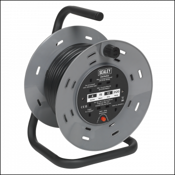 Sealey BCR153T 15m Cable Reel with Thermal Trip 4 x 230V