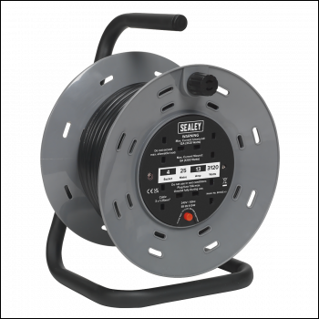 Sealey BCR25 25m Cable Reel with Thermal Trip 4 x 230V