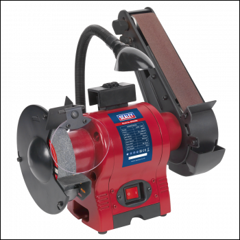 Sealey BG150BS 150mm Bench Grinder with 50mm Belt Sander & Worklight 250W/230V